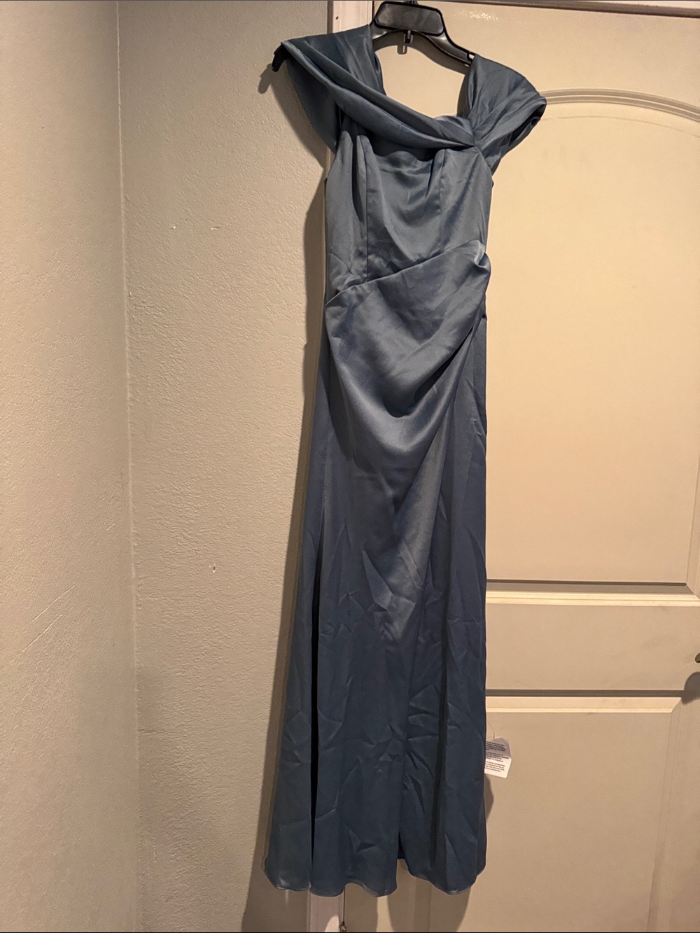 ASOS Dusty Blue One-Shoulder Maxi Dress
